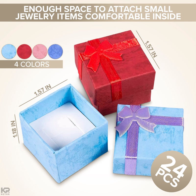 KETAR 24Pcs Small Gift Boxes for Jewelry - Wedding Ring Case for Wedding Rings Party Favor Jewelry Gift Box for Jewelry Organizer Ring Box Cardboard Jewelry Display Small Box for Gift Wedding Favor - Image 2